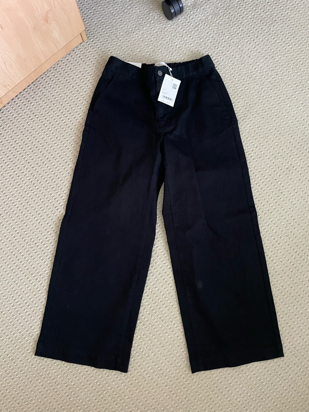 BNWT Oak + Fort Black Twill Wide Leg Pant